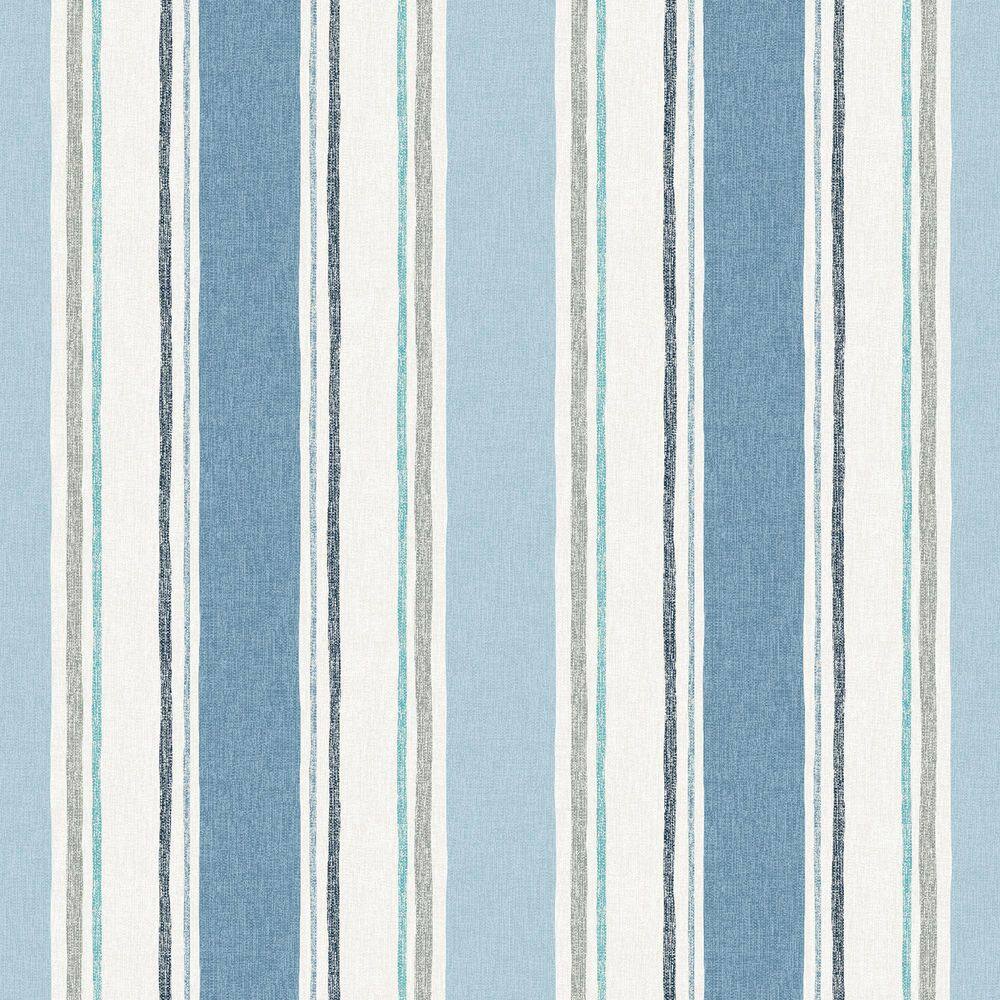 French Blue Striped Outdoor Square Throw Pillow Set