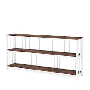 Turrella 70.86 in. White Rectangle Wood Console Table with Storage, Industrial Behind Couch Table, Large Accent Table