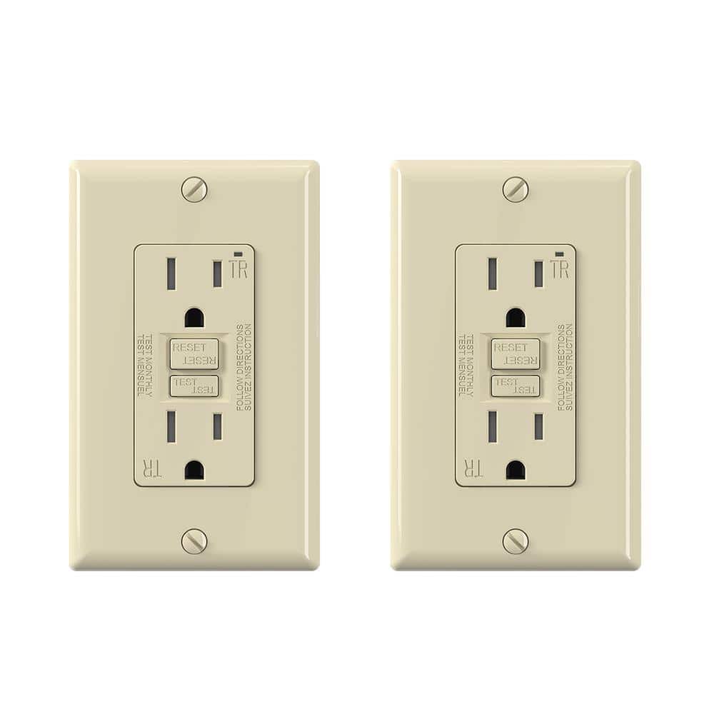 ELEGRP Light Almond 15 Amp 125-Volt Tamper Resistant Duplex Self-Test ...