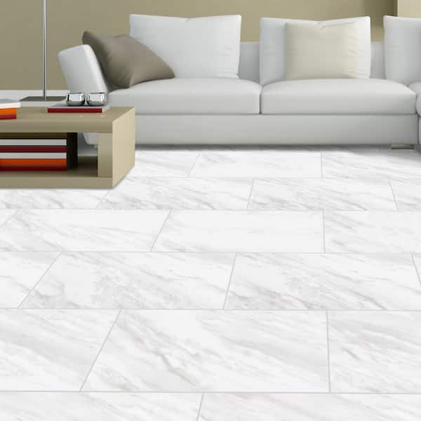 Polished Porcelain Floor And Wall Tile, White Gloss Floor Tile Paint Home Depot