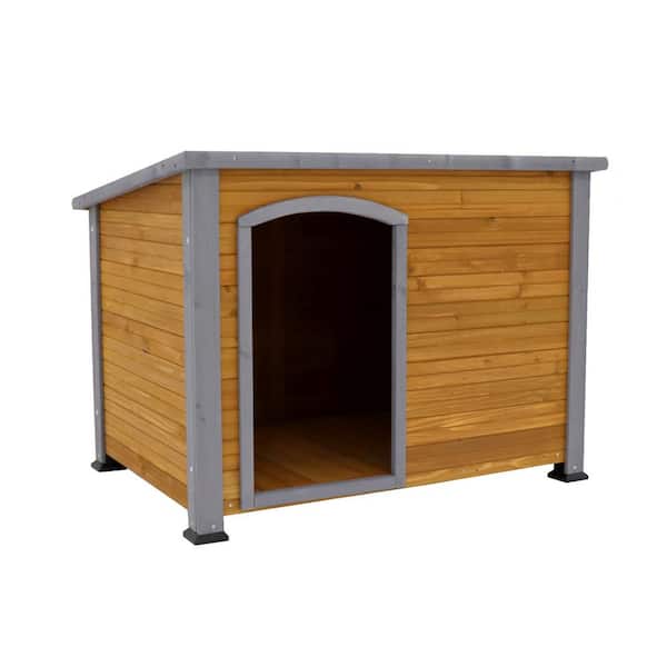 Miscool Ami 44.5 in. W x 31.9 in. D x 32.7 in. H Dog House Outdoor&Indoor Wooden Dog Kennel WeatherProof For Large Dog