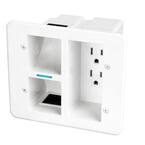 Flat Panel 2-Outlet TV Surge Protected Power Outlet Relocator
