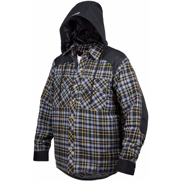 Terra Men's Extra-Large Grey Blast Quilted and Lined Lumberjack Flannel Winter Jacket