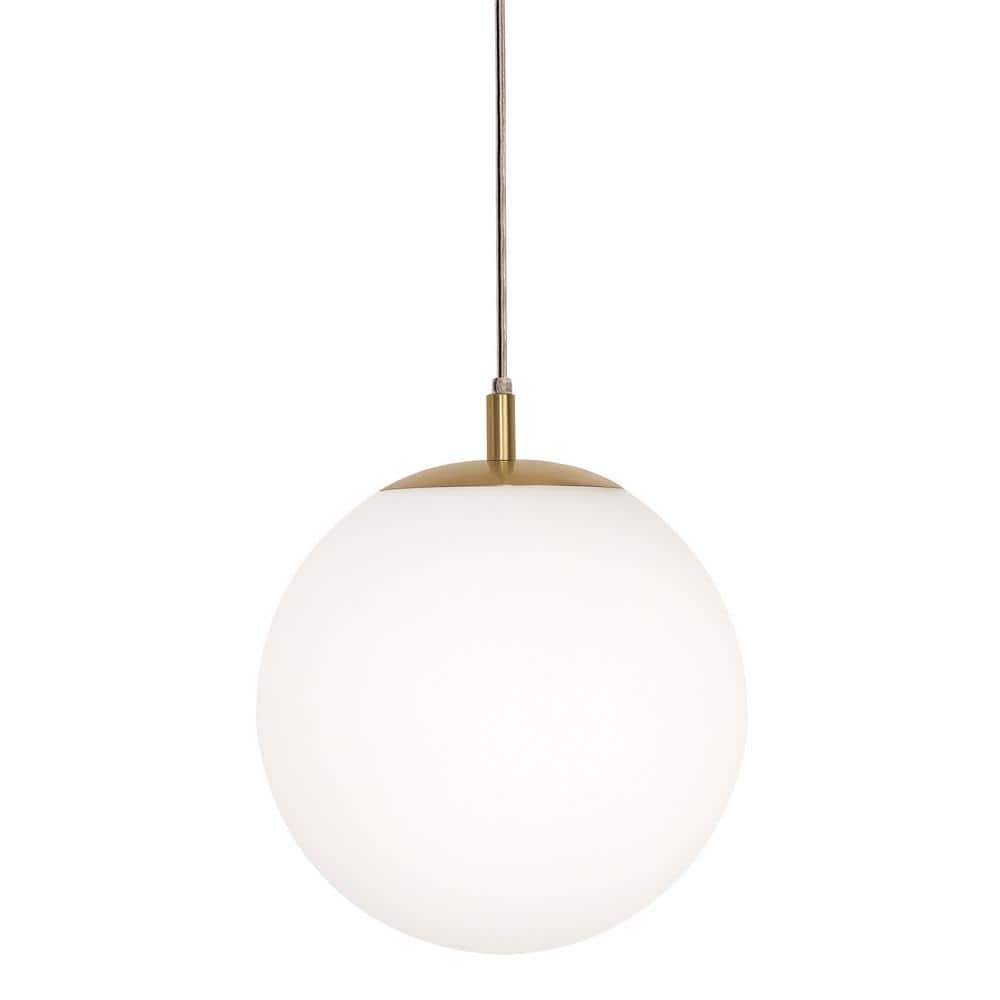 Loretto Satin Brass Modern Globe Pendant Light 11.8"