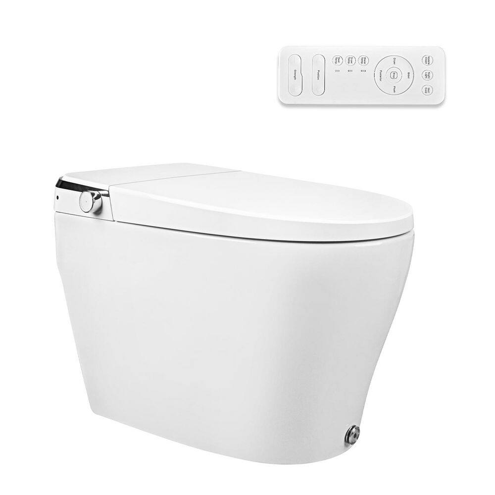 Smart Toilet Bidet in White with Remote, Blackout Flush, Off-Seat Auto Flush, Heated Seat and Warm Air Dryer price history on PriceWatchPro