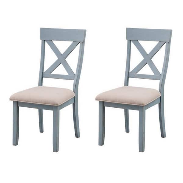 Coast To Coast Accents Bar Harbor Blue Dining Chairs (Set of 2)