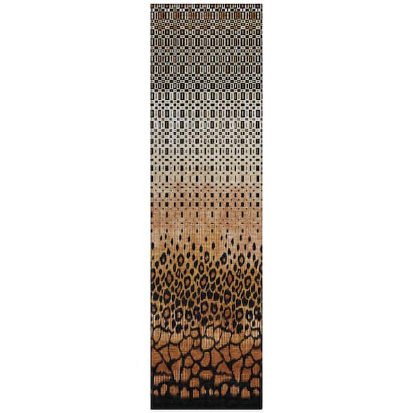 Chantille Machine Washable Indoor/Outdoor Abstract ACN2801 Terracotta 2 ft. x 7 ft. Runner Rug