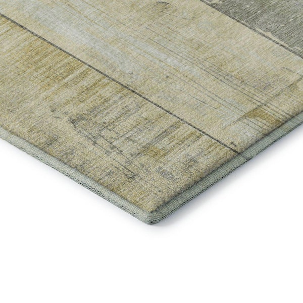 Mayfield Premium Machine Washable Abstract AMF1877 Gold 5 ft. x 7 ft. 6 in. Area Rug