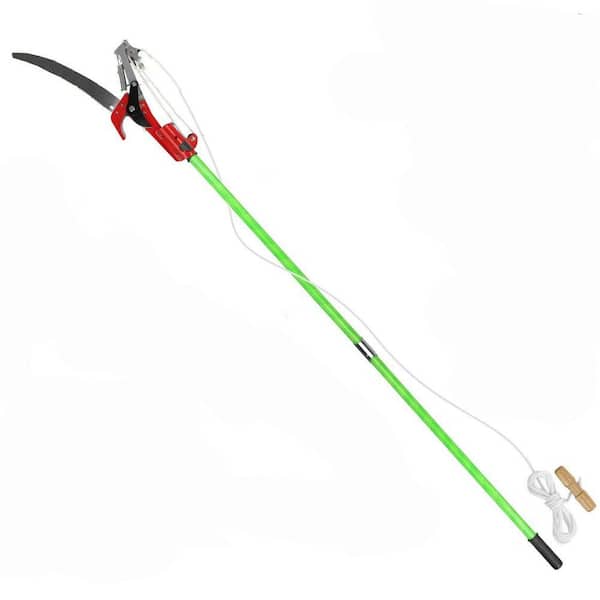 16.9 in. Steel Blade Tree Pruner 15.12 ft. Manual Pole Saw with Double-Hooked Blades Goggles and Gloves