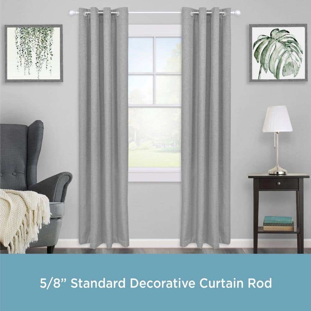 Satin Nickel Adjustable Decorative Curtain Rod 28-48"