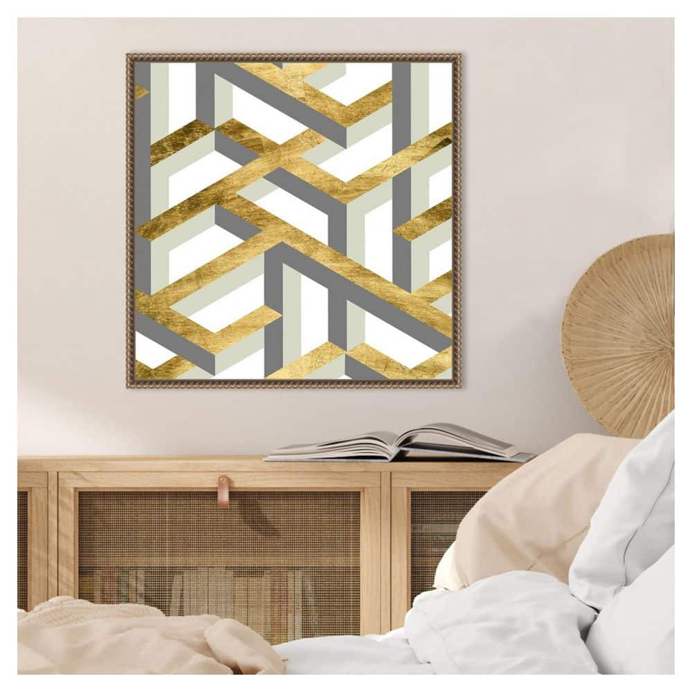 Geometric Landscape IV by Melissa Wang Floater Frame Canvas Abstract Wall Art Print 22 in. x 22 in. price history on PriceWatchPro