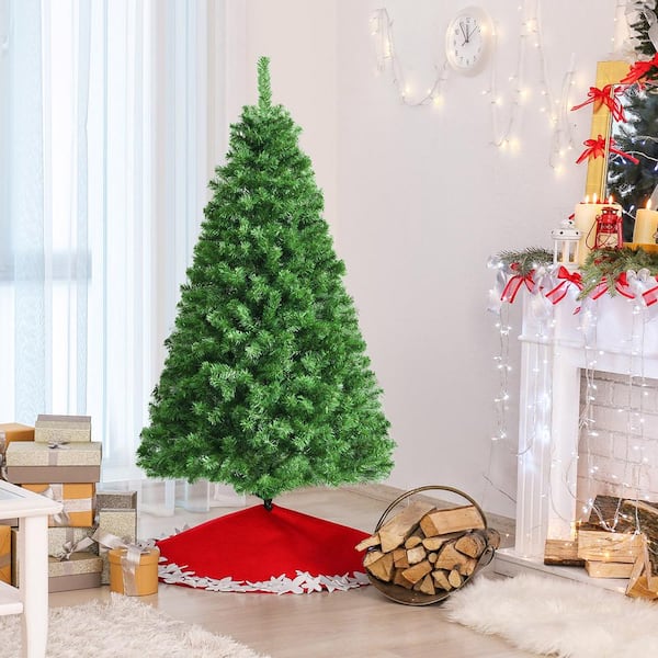 Goplus 4Ft Fiber Optic Artificial Christmas Tree, Pre-Lit Xmas Tree with  Colorfu