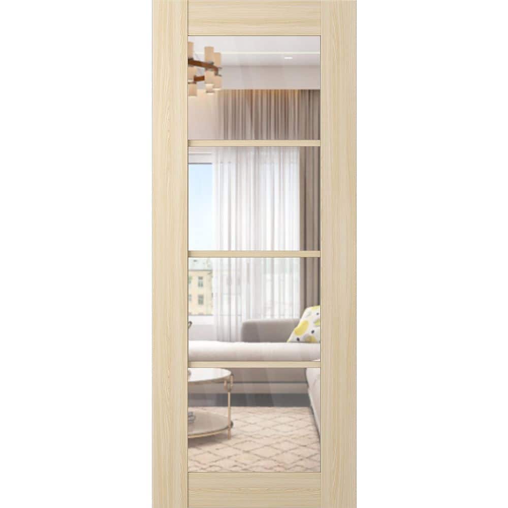 Vona 4 Lite 30 in. x 80 in. Loire Ash 4-Lite Clear Glass Composite Solid Core Wood Interior Door Slab price history on PriceWatchPro