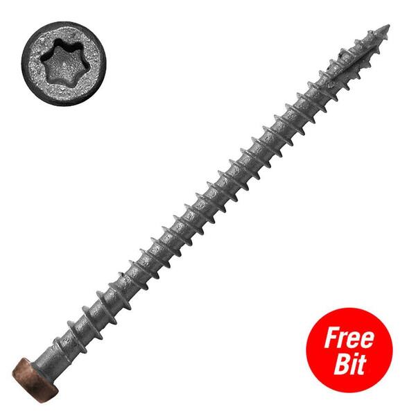 DeckLok #10 x 2-3/4 in. Star Drive Self-Countersinking Flat Head ACQ Compatible Teak Composite Deck Screws (1750 per Pack)