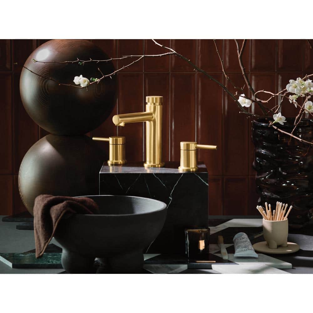 Modern Black Nickel Widespread Bathroom Faucet with Metal Handles