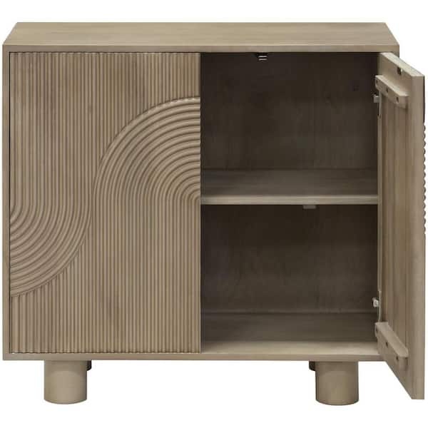Becki Owens Tan 30 in. Accent Cabinet Office Storage Cabinet with 1 Shelves and No Additional Features