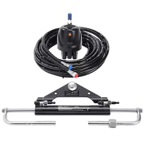 Hydraulic Outboard Steering Kit, 150HP, Marine Boat Hydraulic Steering System, with Helm Pump Two-Way Lock Cylinder