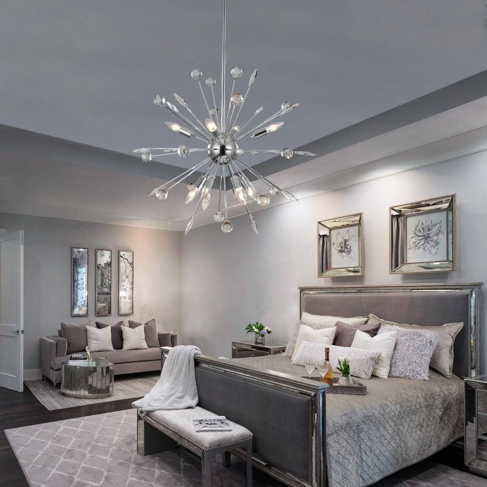 Calzada 8-Light Chrome Crystal Sputnik Chandelier