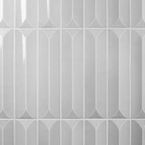 Colorwave Inflex Gray 4.43 in. x 17.62 in. Polished Crackled Ceramic Wall Tile (6.53 Sq. Ft./Case)