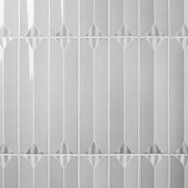 Ivy Hill Tile Colorwave Inflex Gray 4.43 in. x 17.62 in. Polished Crackled Ceramic Wall Tile (6.53 Sq. Ft./Case)