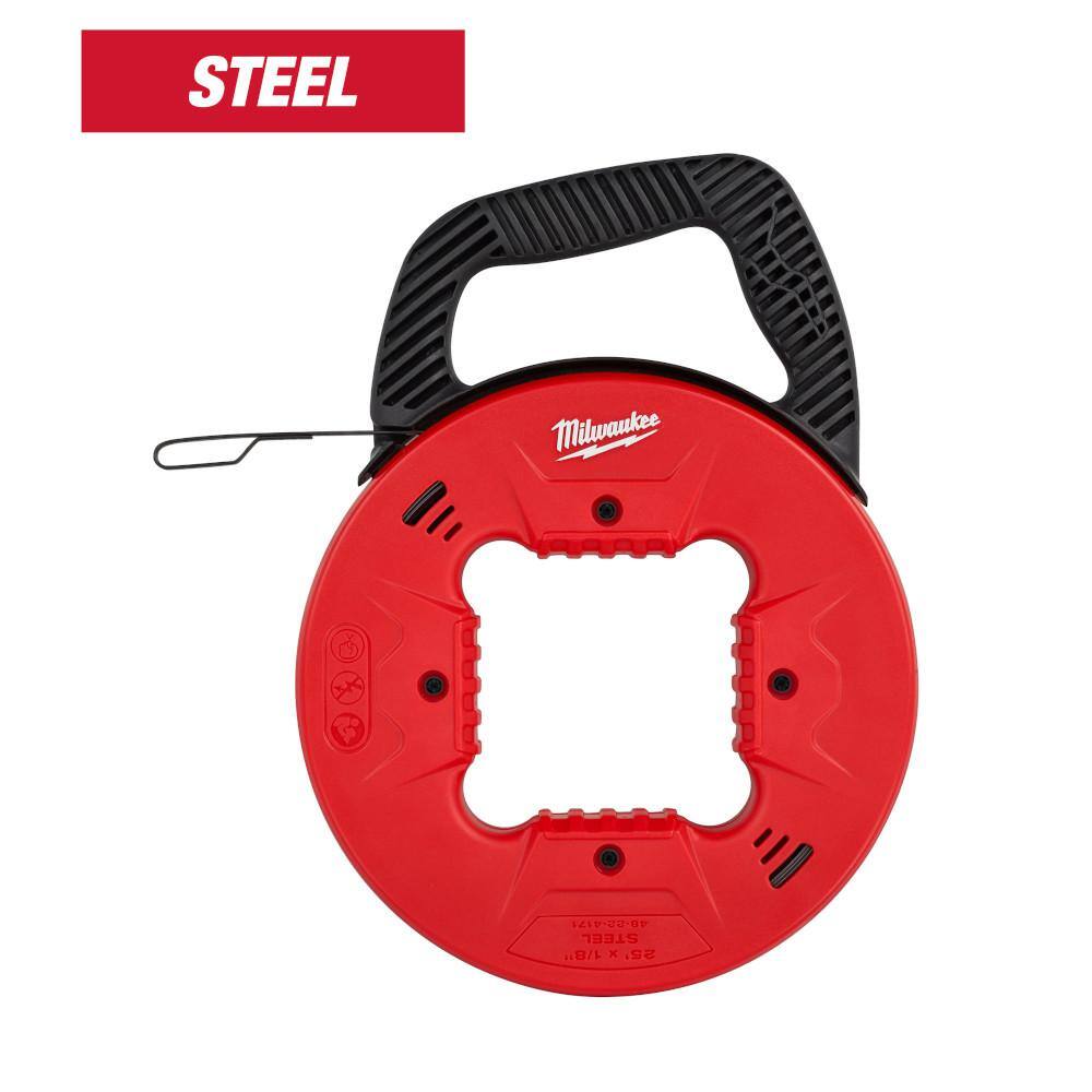Milwaukee 25 ft. x 1/8 in. Steel Fish Tape48224171 The Home Depot