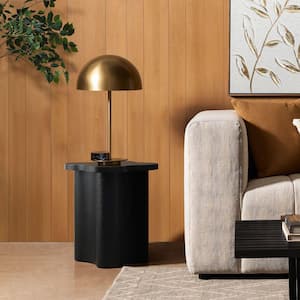 15.94 in. Black Modern Cloverleaf MDF Wood End Table