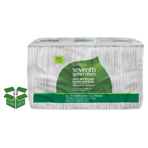 100% Recycled White Luncheon Napkins (250/Pack) (12 Packs Per Carton)
