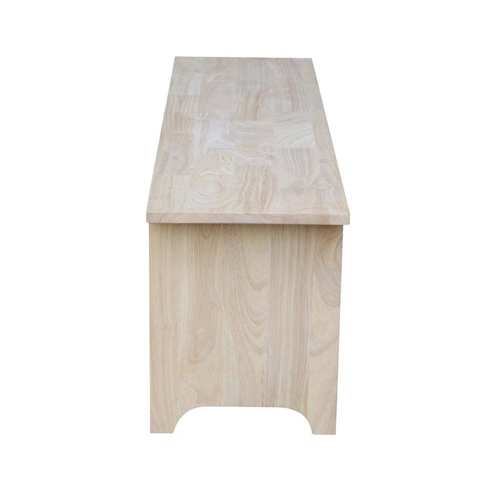 Brookstone 48" Unfinished Parawood Bench with Storage Shelf