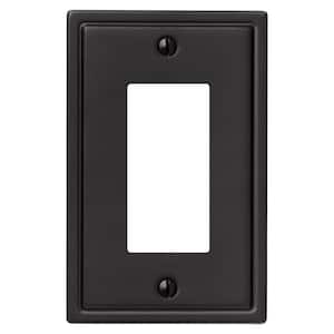 Sinclair Insulated 1-Gang Matte Black Decorator/Rocker Stamped Steel Wall Plate