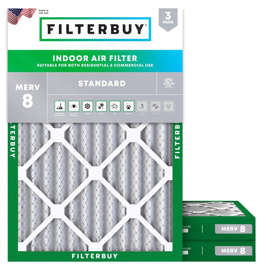 18 in. x 24 in. x 2 in. MERV 8 (FPR 5) Dust Defense Pleated HVAC AC Furnace Air Filters Replacement (3-Pack) price history on PriceWatchPro