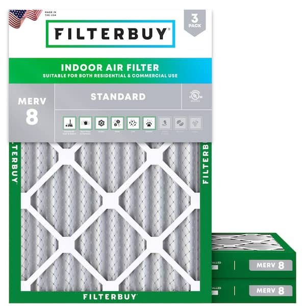 10 in. x 17 in. x 2 in. MERV 8 (FPR 5) Dust Defense Pleated HVAC AC Furnace Air Filters for WEN 3410 (3-Pack)