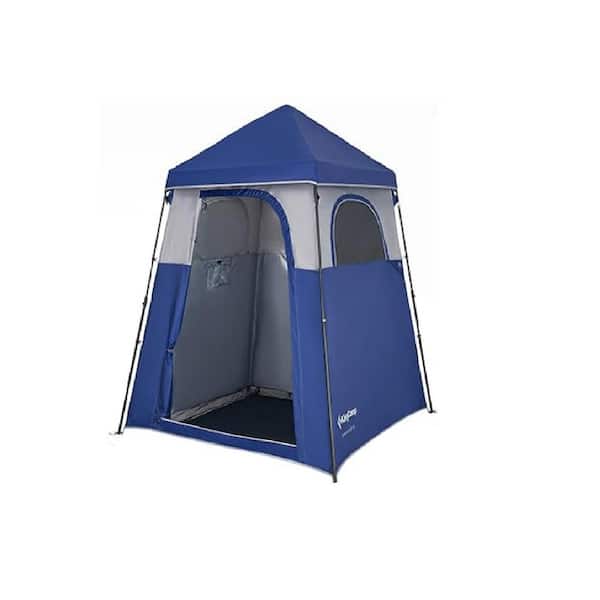 Unbranded 1-Person Oxford Outdoor Shower Tent for Camping Portable Instant Pop Up Privacy Tents and WeatherProof in Navy Plus Gray