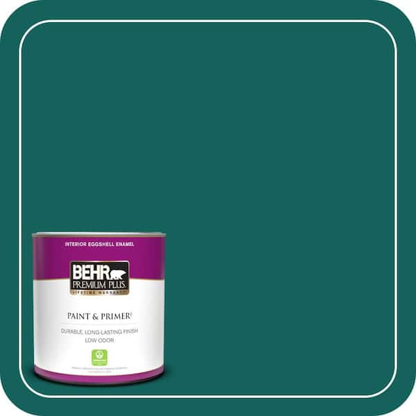 BEHR PREMIUM PLUS 1 qt. #S-H-490 Billiard Table Eggshell Enamel Low Odor Interior Paint & Primer
