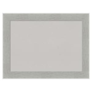 Glam Linen Grey Framed Grey Corkboard 33 in. x 25 in Bulletin Board Memo Board