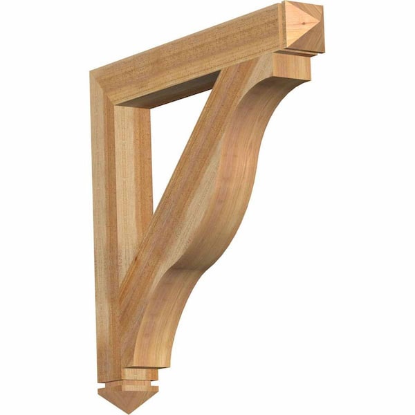 Ekena Millwork 4 in. x 32 in. x 32 in. Western Red Cedar Funston Arts and Crafts Rough Sawn