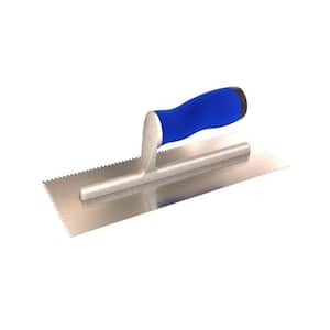 11 in. x 4-1/2 in. V-Notched Margin Trowel with Notch Size 1/2 in x 1/2 in. with Comfort Grip Handle