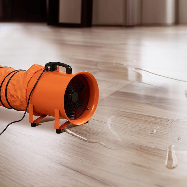 Portable Ventilator, 16 in. Heavy Duty Cylinder Fan with 33 ft. Duct Hose, 1350 W Blower Fan in Orange 5175 CFM