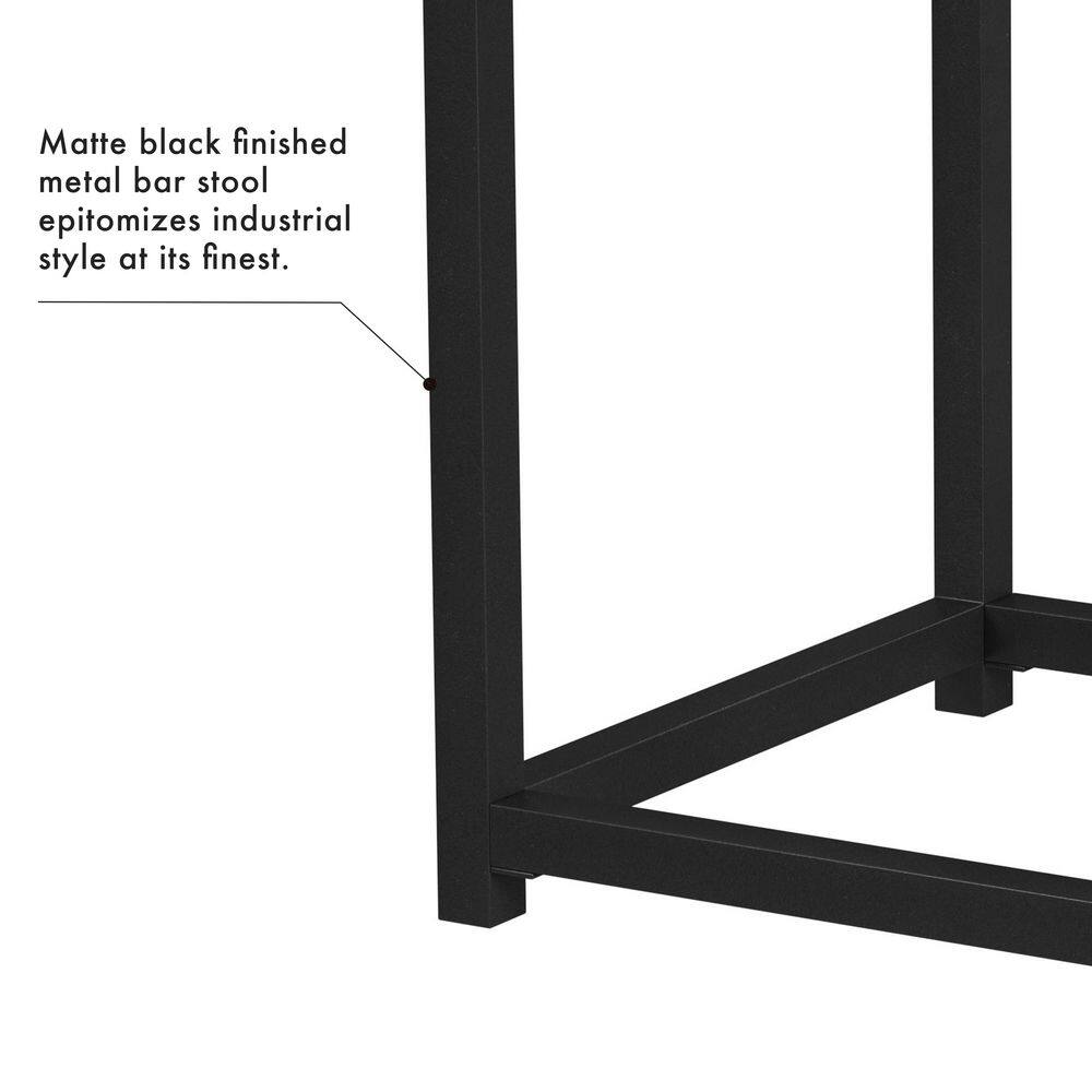 24-Inch Backless Light Gray Print Metal Counter Stool