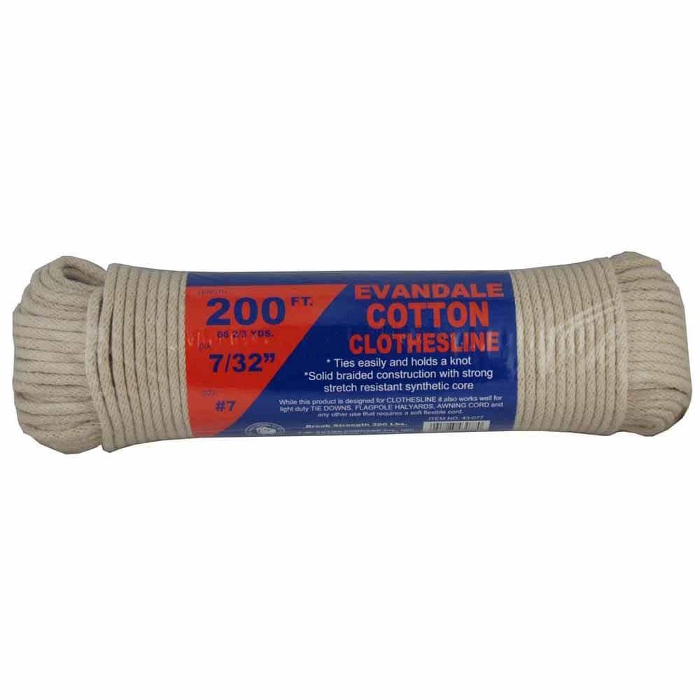 Clothesline Rope 1/4" x 50' Multi Purpose Weather Proof Durable Low Stretch 