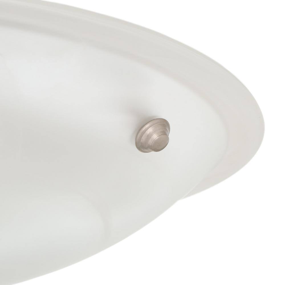 Oasis 16" Brushed Nickel 3-Light Semi Flush Mount with Alabaster Glass