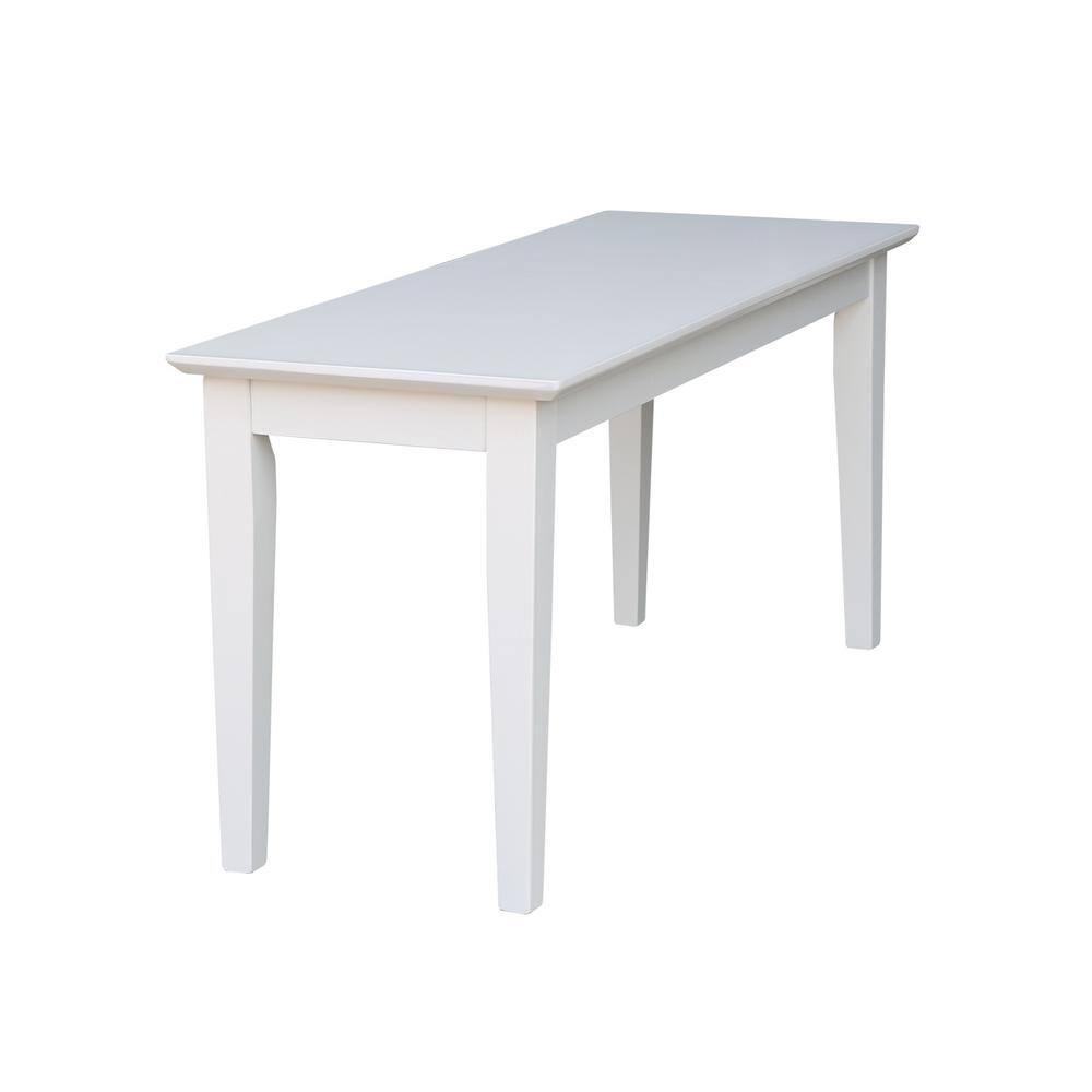 White Solid Wood Shaker Style Storage Bench