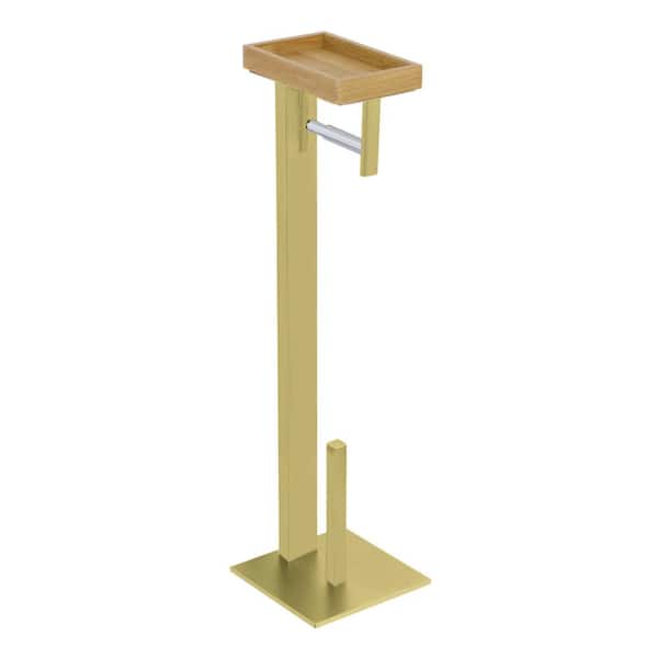 Edenscape Freestanding Toilet Paper Holder in Brushed Brass