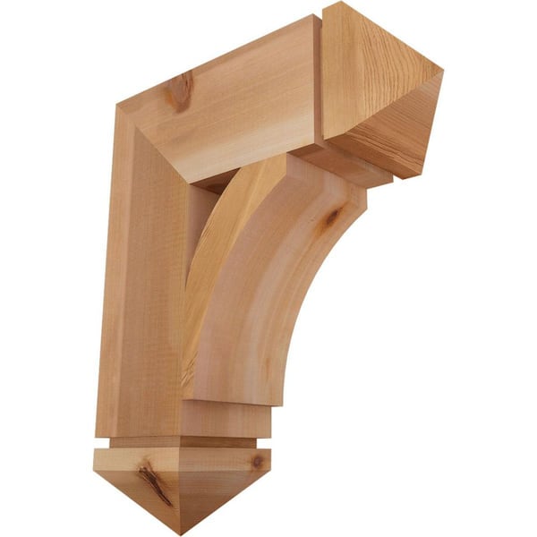 Ekena Millwork 5.5 in. x 22 in. x 18 in. Western Red Cedar Thorton Arts and Crafts Smooth Bracket