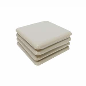 2-1/2 in. Beige Square Self-Adhesive Plastic Heavy Duty Furniture Slider Glides for Carpeted Floors (4-Pack)