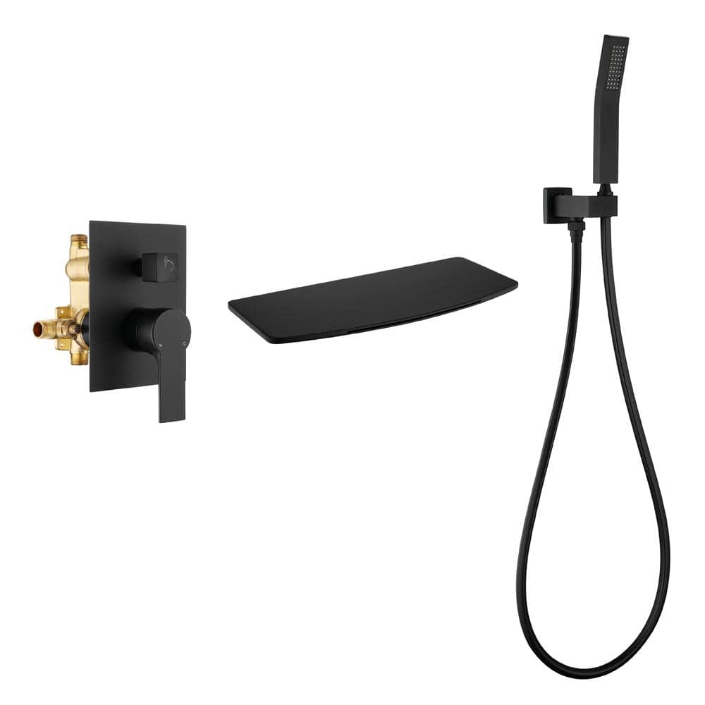 Single handle 1 spray settings wall mount tub and shower faucet in