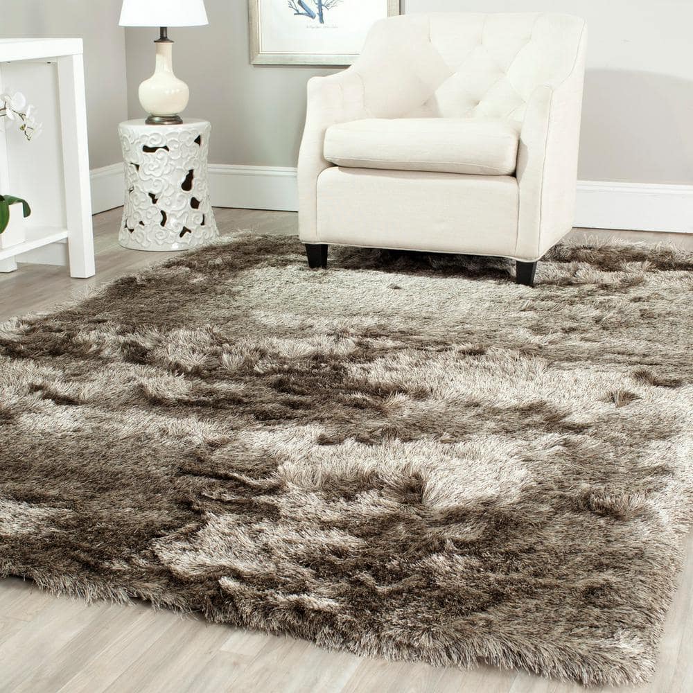 Sable Silken Shag 36" Handmade Wool & Synthetic Rug