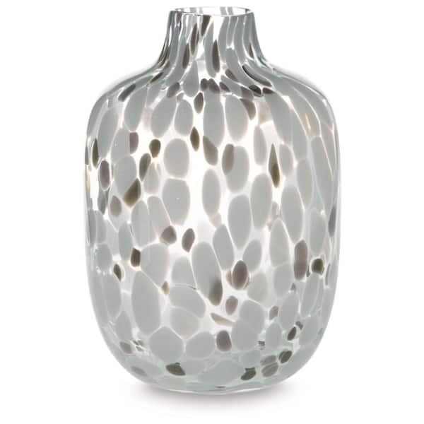 Signature DESIGN BY ASHLEY Keelton 14 in. White Glass Bud Decorative Vase