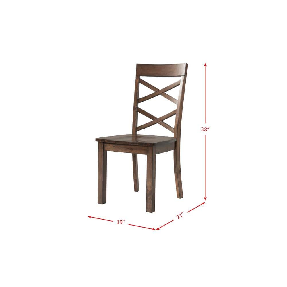 Rustic Walnut 6-Piece Dining Set with Bench and Chairs