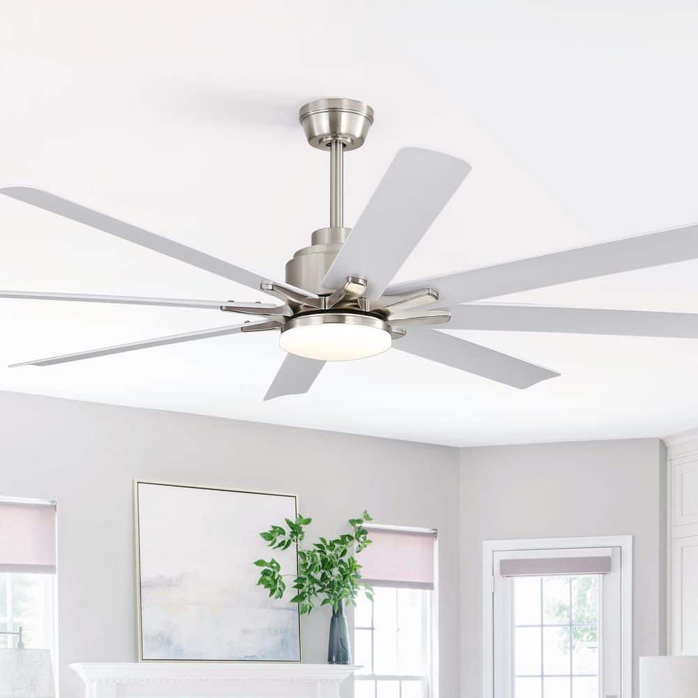 Sofucor 66 in. LED Indoor/Outdoor Nickel Smart Modern Ceiling Fan