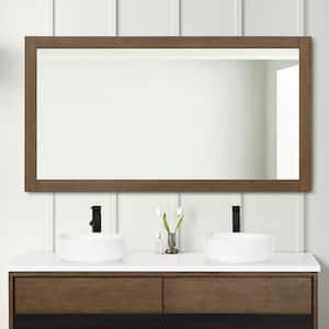 Kordite 60 in. W x 32 in. H Rectangular Framed Wall Mount Bathroom Vanity Mirror in Almond Latte